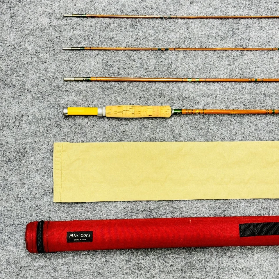 Caña de pescar con mosca Montague Fishkill 3 piezas de bambú 8’ 6” 5 oz #7wt con extras DE COLECCIÓN Foto 4 de 4