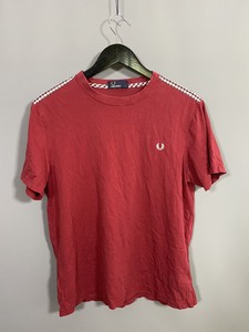 FRED-PERRY-T-Shirt-Size-L-Red-Great-Condition-Men-s