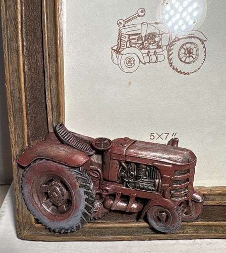 Tractor Themed Photo Frame Popular Imports 5x7 Rustic Detailing Vintage Design - Picture 3 of 7