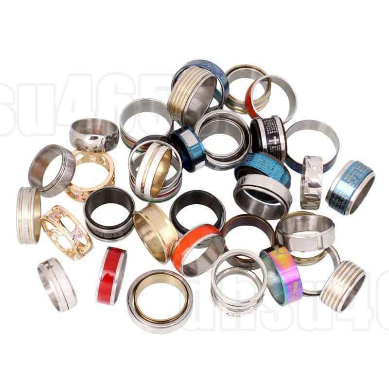 100 Stück/Set Ring Bandring Edelstahl Damenring Damen Herren Partnerringe - Bild 4 von 4