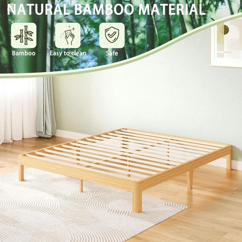 Sturdy 12-Inch Bamboo Bed Frame with Minimalist Aesthetic – Supports 1000 lbs - Picture 5 of 10
