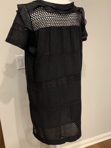 Authentic Isabel Marant Etoile Caleen Mesh-Inset Ruffle Dress Black FR36 NWOT - Picture 5 of 9