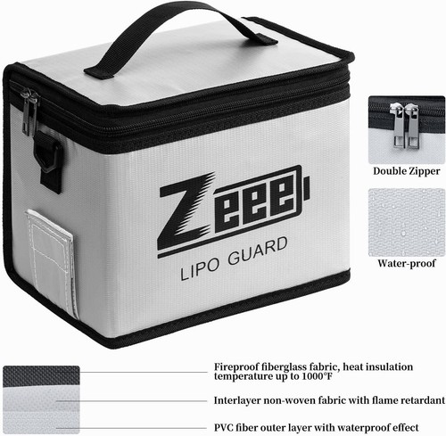 Zeee Lipo Akku Tasche Safe Bag feuerfeste Sicherheitstasche Explosionsgeschützte - Bild 4 von 9