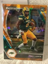 2021 PANINI PRIZM TREY LANCE RC. ORANGE CRACKED ICE 49ER'S 