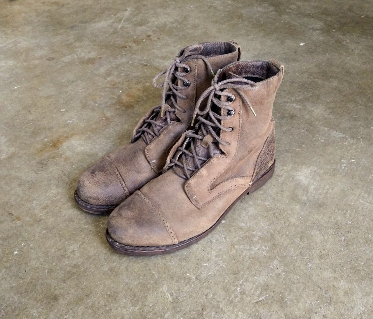 rag & bone Brown Tan Combat Boots with padded tongue laced up Classic Styling Anglesey - Women main image 3