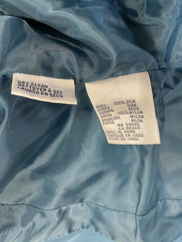 Vintage Damen SEIDE Rock Anzug GR 8 MEDIUM türkis blau SAVILLE 90er macht 40er - Bild 11 von 18