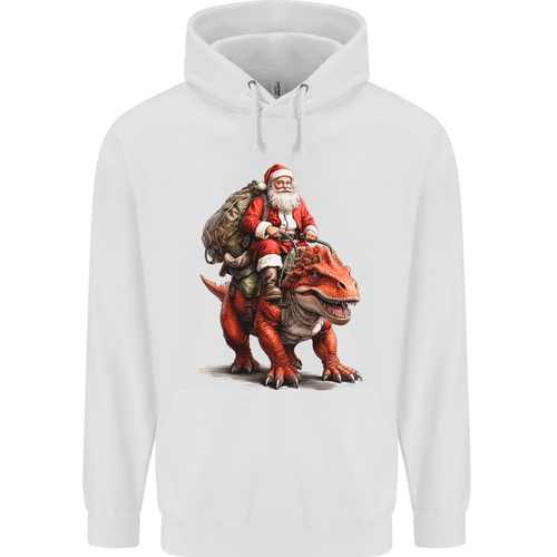 Christmas Santa Riding a Dinosaur Xmas Childrens Kids Hoodie - Picture 2 of 6