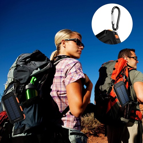 20000mAh Solar Charger, Waterproof Power Bank with Dual USB & LED Flashlight - Picture 8 of 9