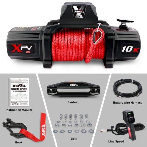 NEW-X-BULL Winch-10000 libbre Kit Argano Elettrico Capacità di Carico -12V Sintetico - Foto 5 di 6