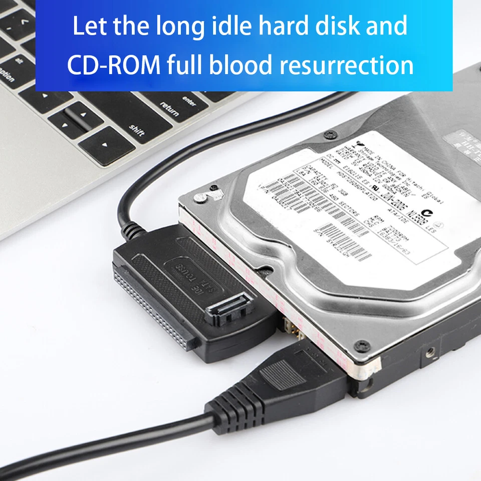 USB auf zu SATA IDE Adapter Kabel für 2.5 3.5 Zoll HDD SSD Festplatte Konverter - Bild 3 von 4