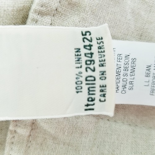 L.L. Bean Beige 100% Linen Classic Fit Straight Leg Crop Pants Women's 8 NWT - Picture 5 of 5