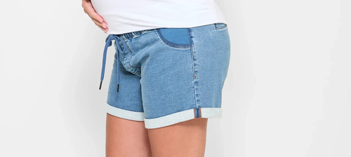 Ladies size 14 Blue denim MATERNITY jogger elastic waist shorts Target NEW - Picture 5 of 7