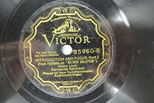 Fernando Germani - VICTOR 35960 - Introduction And Fugue 1 & 2 - Organ Solo - Imagen 3 de 4