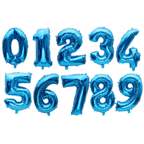 16" Number Balloons coloured 0-9 silver purple blue PARTY WEDDING Deflated - Picture 3 of 7