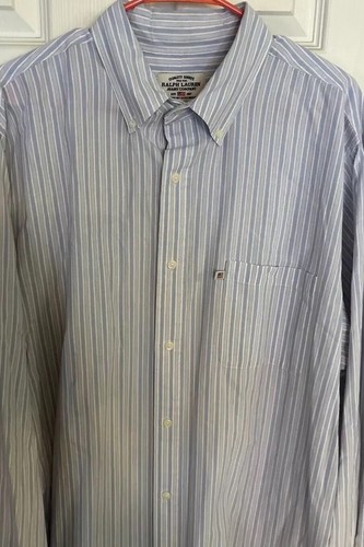 Ralph Lauren Men XL Stripe Blue Long Sleeve Button Up Shirt White Tag - Picture 9 of 12