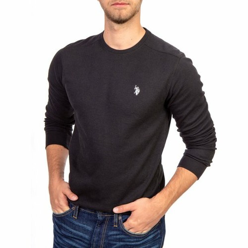 U.S. Polo Assn. Men's Black Thermal Crew Neck T-Shirt Size XS, S, M, L, 3XL - Bild 1 von 3