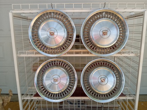 1971-1972 Cadillac DeVille Fleetwood 15" Hubcaps Set Of (4) Wheel Covers Vintage - Picture 2 of 24