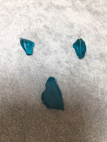 3 Pieces Cultured Sea Glass Long Teardrop Beads Drilled -TEAL Necklace Earrings - Picture 5 of 6