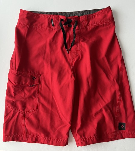 Rip Curl Board Shorts Men’s 28 Red Lightweight Pocket Swim Pool Beach