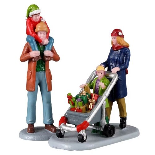 Lemax Villaggio di Natale Shopping in Famiglia Set 2 pezzi