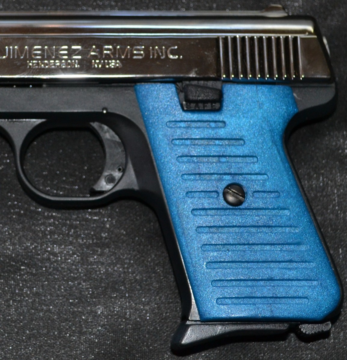 Jimenez, Bryco, Jennings, JA32, JA380 Pistol Grips Sapphire Blue
