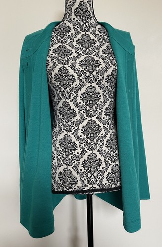 Black Pepper Teal Green Wool Blend Cardigan with Pockets - Size XL - Picture 15 of 16