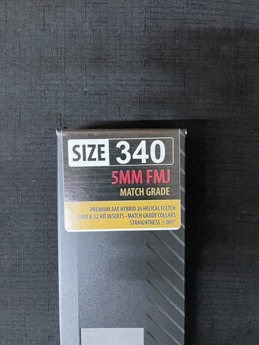 Easton Archery FMJ 5MM Match Grade 340 w/ AAE Hybrid Vane 1/2 Dozen BRAND NEW - Picture 2 of 5