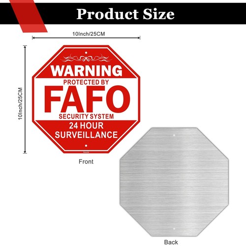 2 Pack FAFO Security Signs 10” x 10” Aluminum Home Security Signs Protected B... - Picture 3 of 7