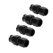 Lencool Racing 6AN PTFE Hose End Fitting Straight For PTFE Hose Only Black 4Pcs