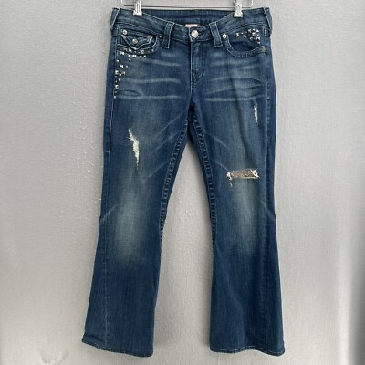 USA製 TRUE RELIGION joey コーデュロイ ブーツカット 紫 True Religion Y2K Joey Big T Rainbow 30 Embroidered Pocket