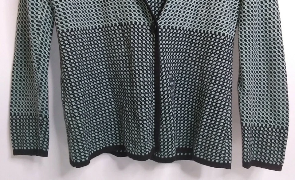 Women's Pendleton Checkered Turquoise Blue One Button Sweater Vest Size Med VTG? - Image 3 of 4
