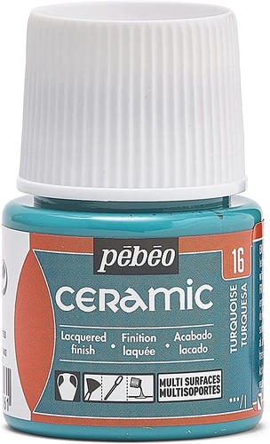 Pebeo Ceramic Enamel Effect Paint 45ml Bottle, High Gloss, Opaque, Oil-Based - Picture 8 of 29