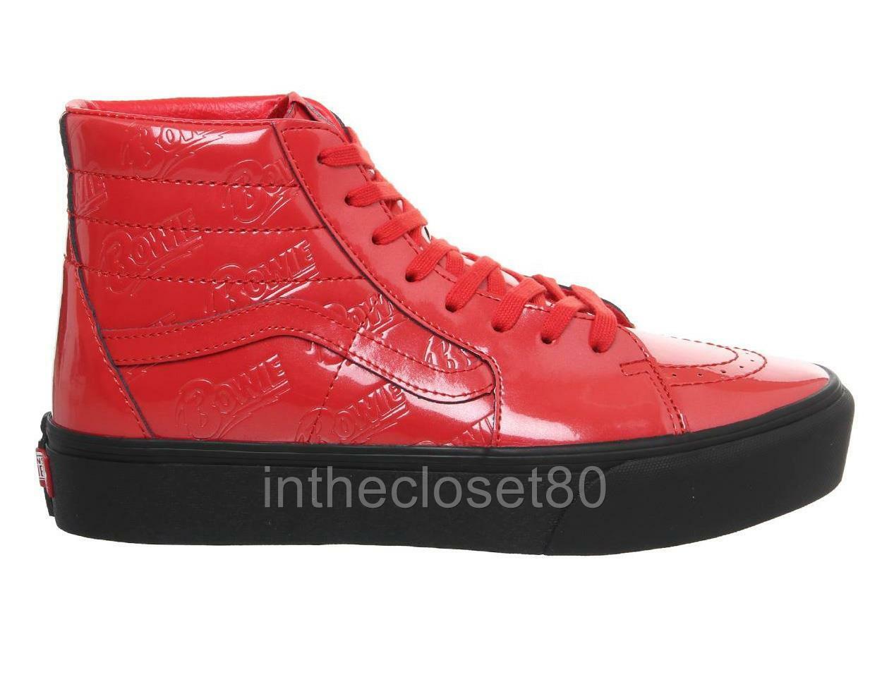 Vans X David Bowie sk8 Hi Charol Negro Ziggy Stardust Rojo VN 0 a 3 tknvsq Vans X David Bowie sk8 Hi Charol Negro Ziggy Stardust Rojo VN 0 a 3 tknvsq