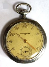 Vintage Langendorf Pocket Watch SOLID SILVER Gold Hands Double Cover 1920-30 #52