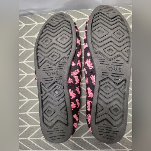 TOMS Black & Pink T-Rex Dinosaur Alpargata Slip On Shoes 7.5 Glow In The Dark - Bild 3 von 3