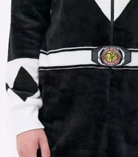 Schwarzer Power Ranger Einteiler mit Kapuze kein Gerber Fleece Overall Kostüm Größe XS neu mit Etikett - Bild 2 von 5