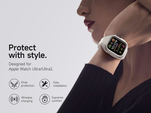 Suritch pour Apple Watch Ultra 2/Bracelet Ultra 49mm Bracelet Silicone Souple Antichoc - Photo 42 sur 60