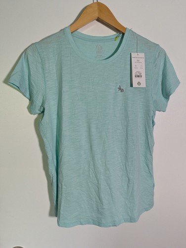 1 NEU MIT ETIKETT DAMEN TASC NOLA FITNESS T-SHIRT, GRÖSSE: M, FARBE: FLACHWASSER (J531)