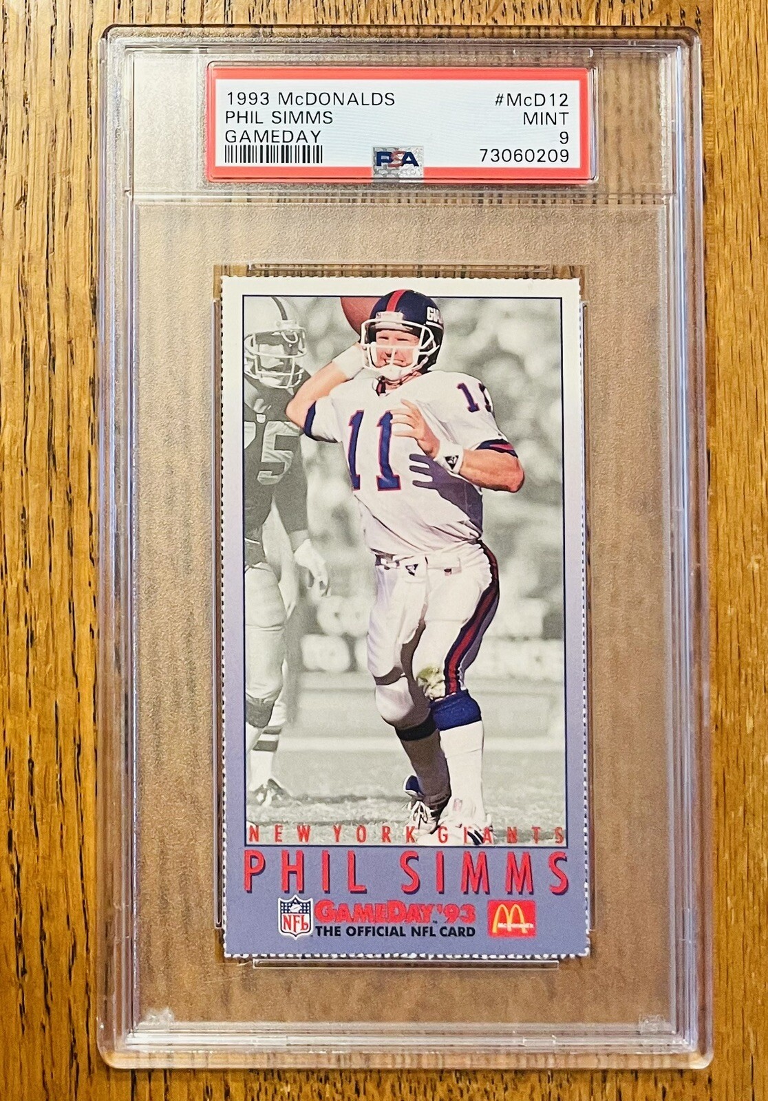 1993 Fleer McDonald's NFL GameDay MCD12 Phil Simms PSA 9 Mint Pop 5