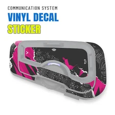 For CARDO Freecom 4X 2X Intercom Protective Wrap Sticker x2 Pink Burst
