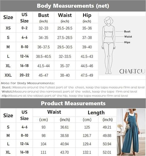 Women Wide Leg Overalls Jumpsuits Loose Bib Romper One Piece Straps Flowy Palazz - Picture 18 of 26