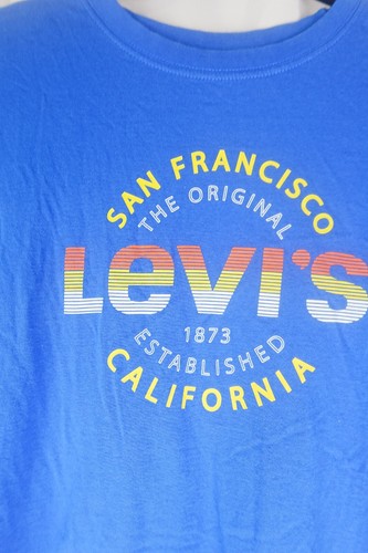 Levi's T-Shirt Boys Youth Large L Long Sleeve Crew Graphic Logo Blue 12-13 yrs - Picture 2 of 5