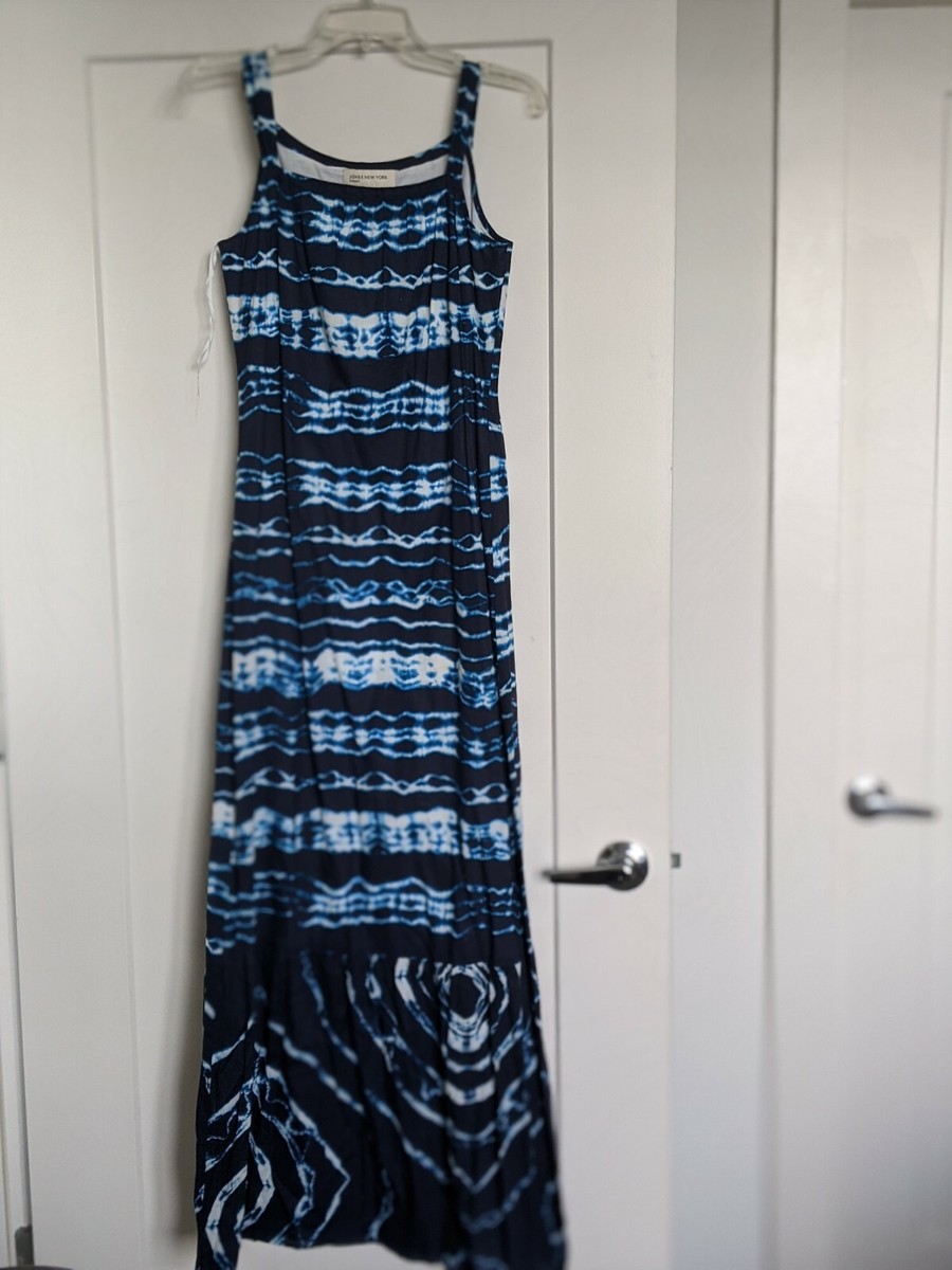 Jones New York Sport Maxi Dress sz 4 Blue Tie Die Sleeveless