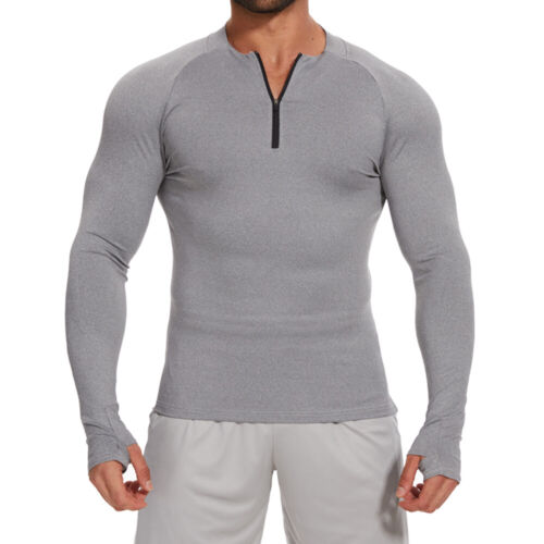 Men Athletic Compression Shirt Cool Dry Baselayer Sports Workout Tops Undershirt - Picture 18 of 43
