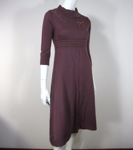 MANUELA MOORE NWT LONG SLEEVE SWEATER DRESS SIZE S Small RED - Picture 4 of 8