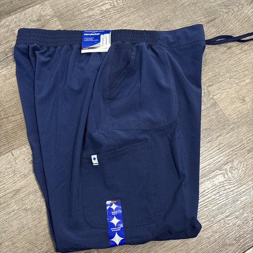 Scrubstar Scrub Pants Womens Size 2XL Navy Blue Stretch Drawstring Medical