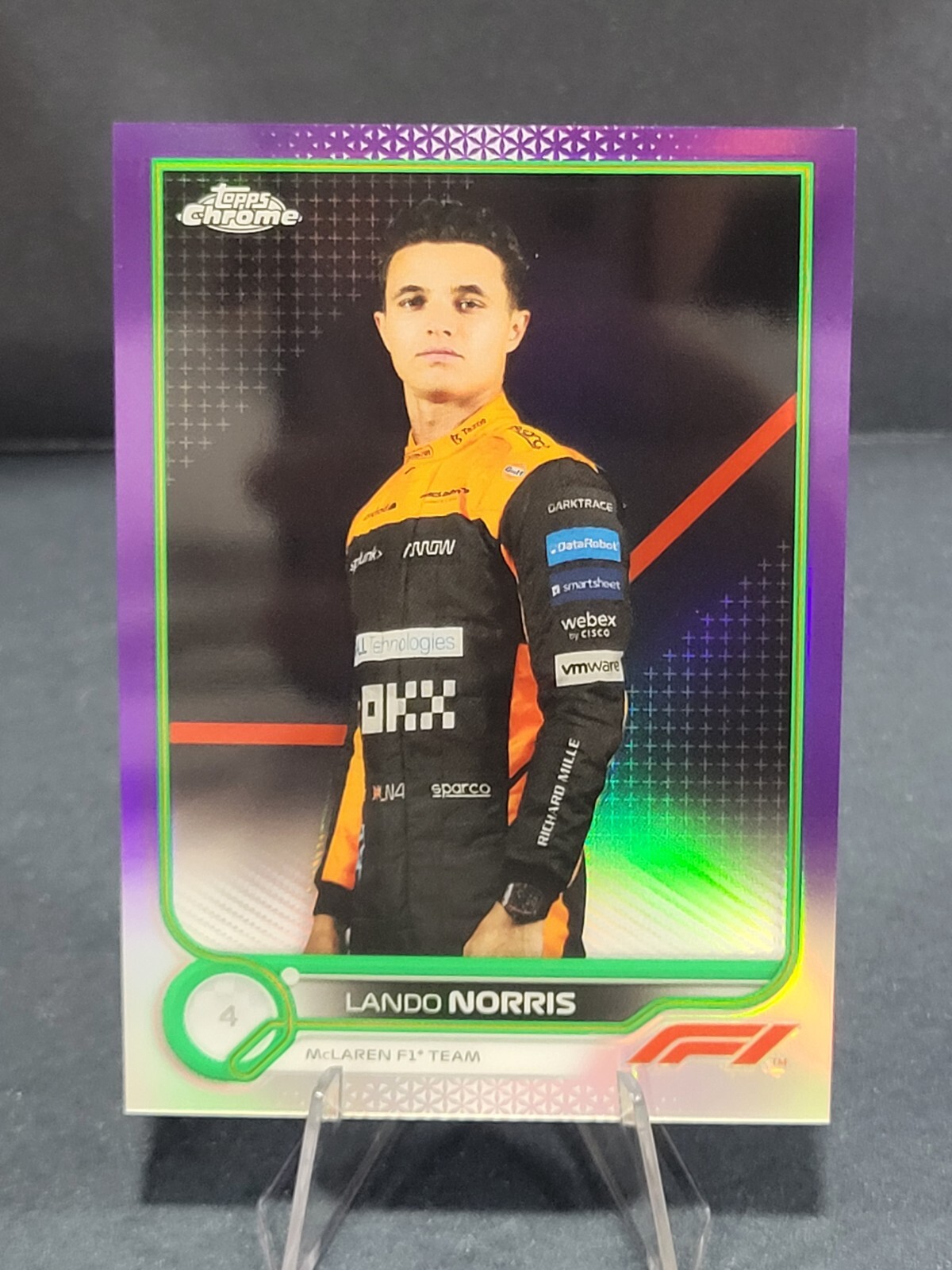 2022 Topps Chrome Formula 1 F1 Lando Norris Purple Green Refractor #33 SP