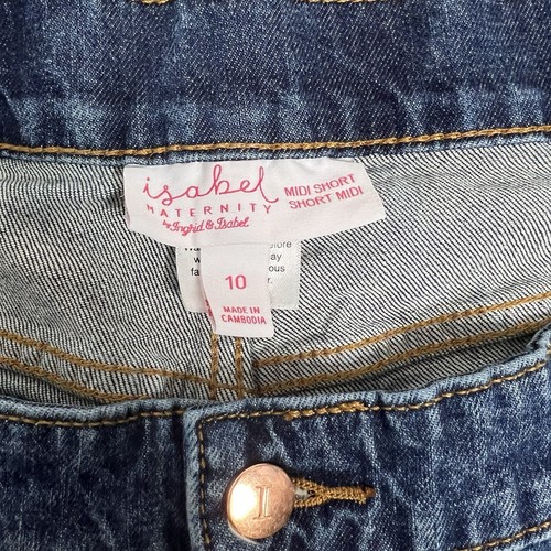Womens Isabel Maternity Shorts Midi Denim Size 10 (40Wx3L) - Picture 2 of 5