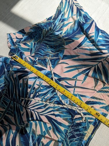 J.Crew Men's 6" Stretch Swim Trunks Palm Tree Print Quick-Dry Beach L Blue - Picture 9 of 9