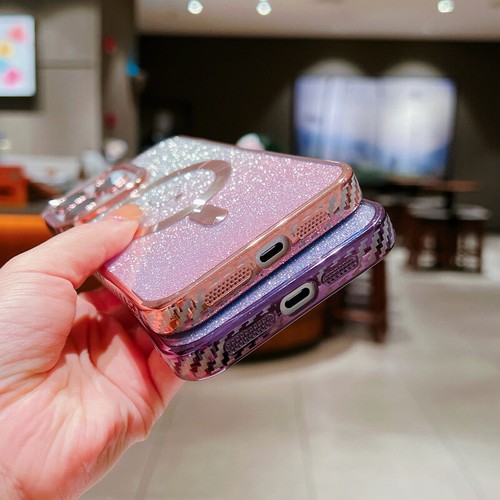 For iPhone 15 14 13 12 Pro Max 11 Bling Gradient Magnetic Shockproof Case Cover - Picture 3 of 18